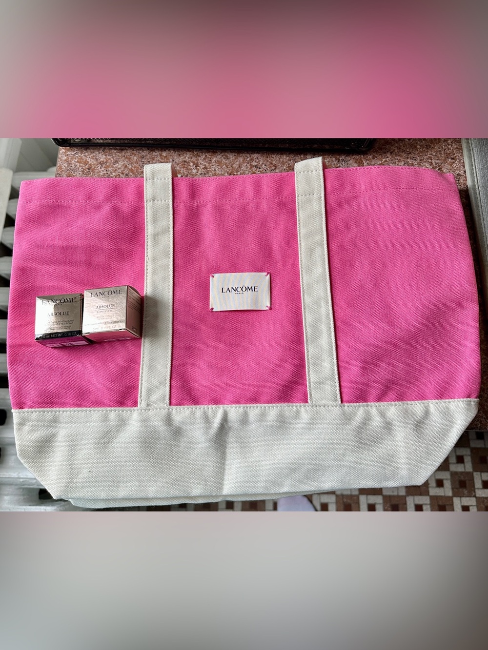 Lancôme Mother’s Day 2026 Pink Tote and Two 5ml Absolue Creams